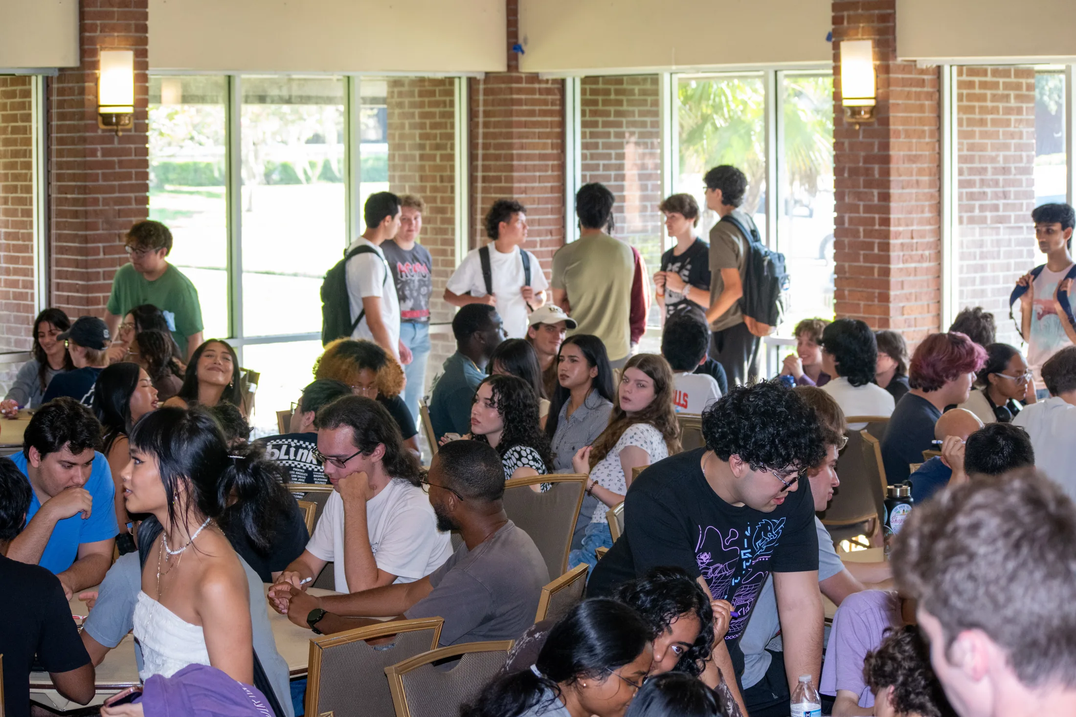 Knight Hacks members gathered for a club event