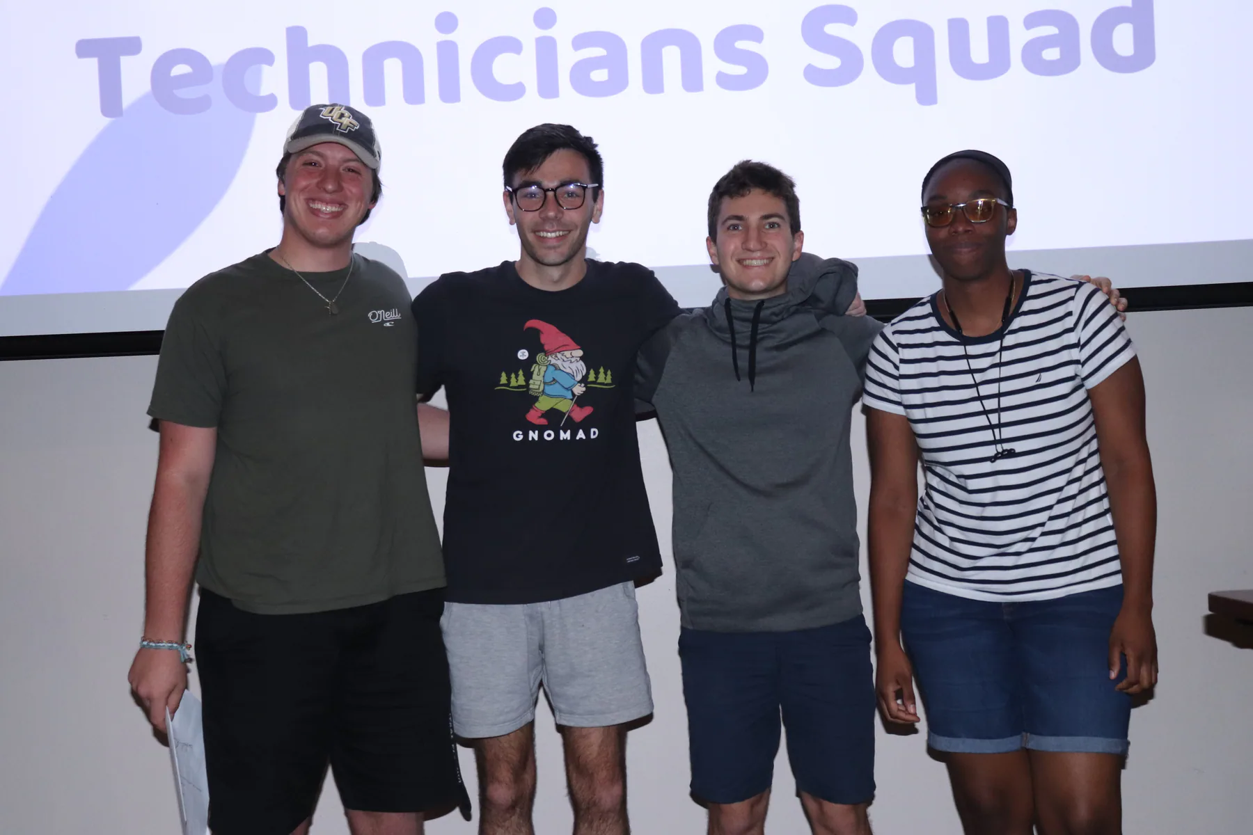 Hack-A-Day II project winners posing after presentations