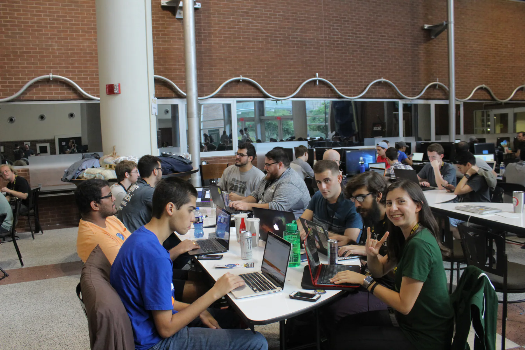 Students working together at Knight Hacks II