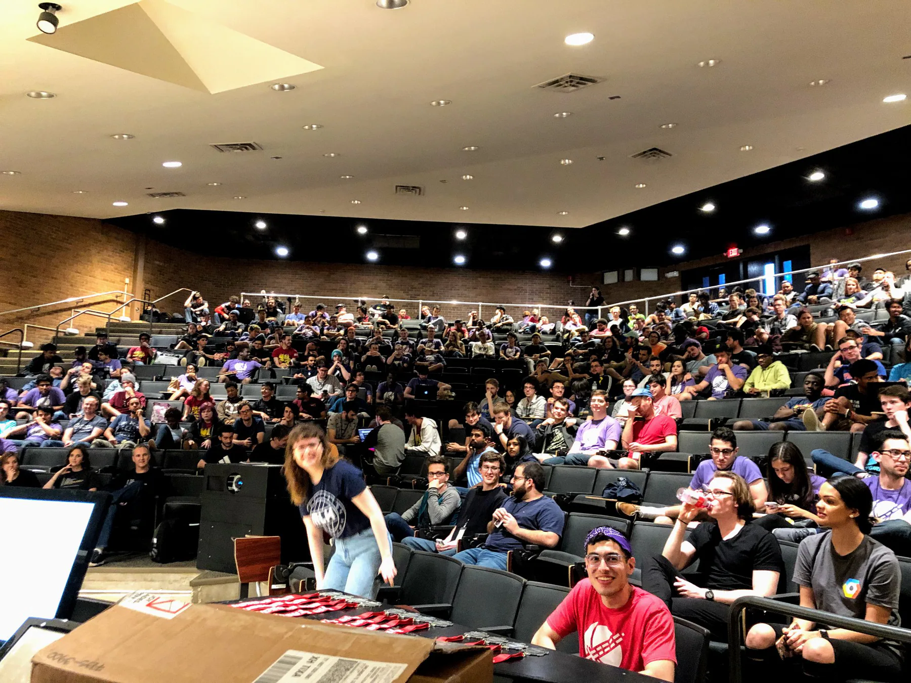Knight Hacks III attendees gathered in an auditorium