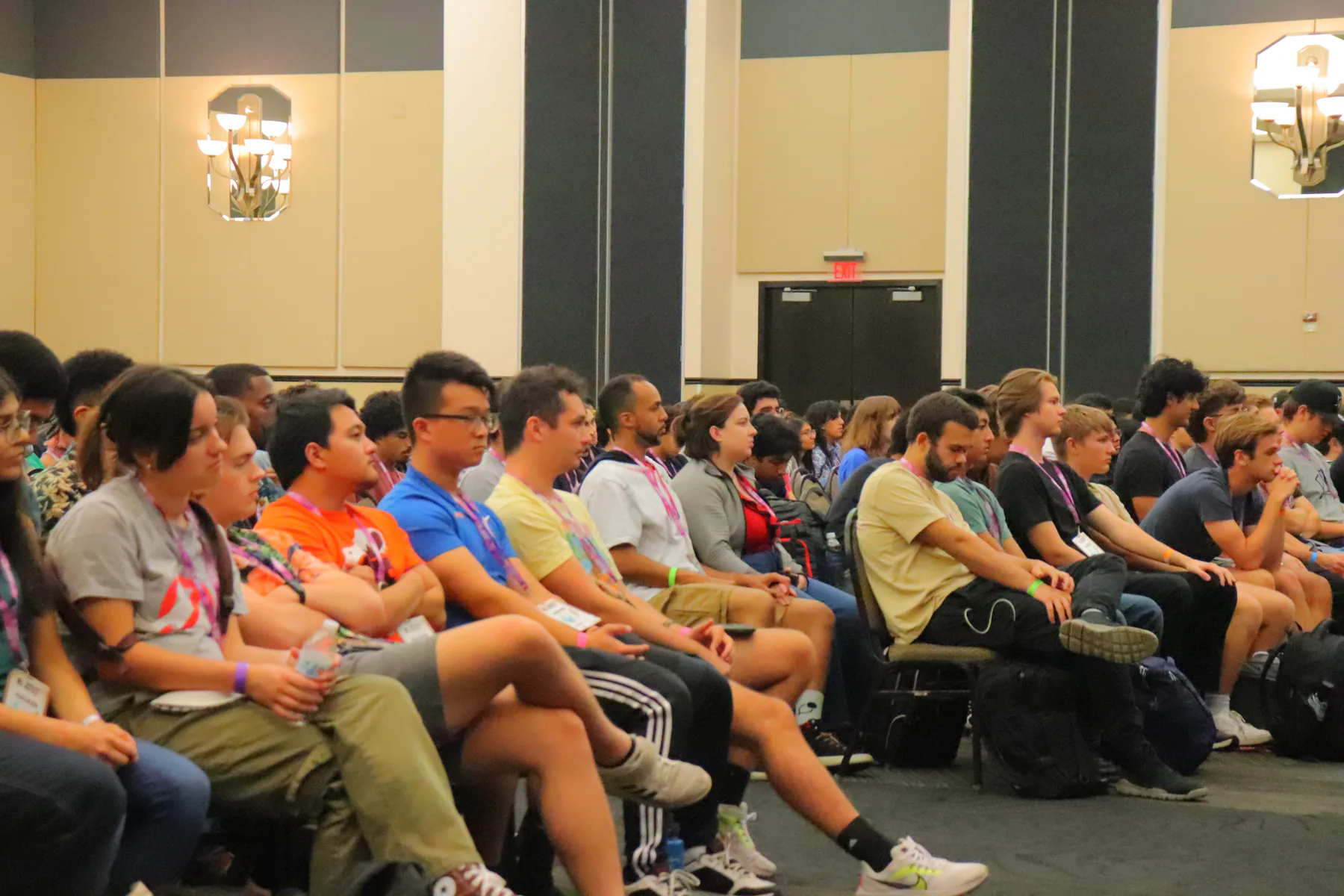 Students seated for a Knight Hacks VI event session