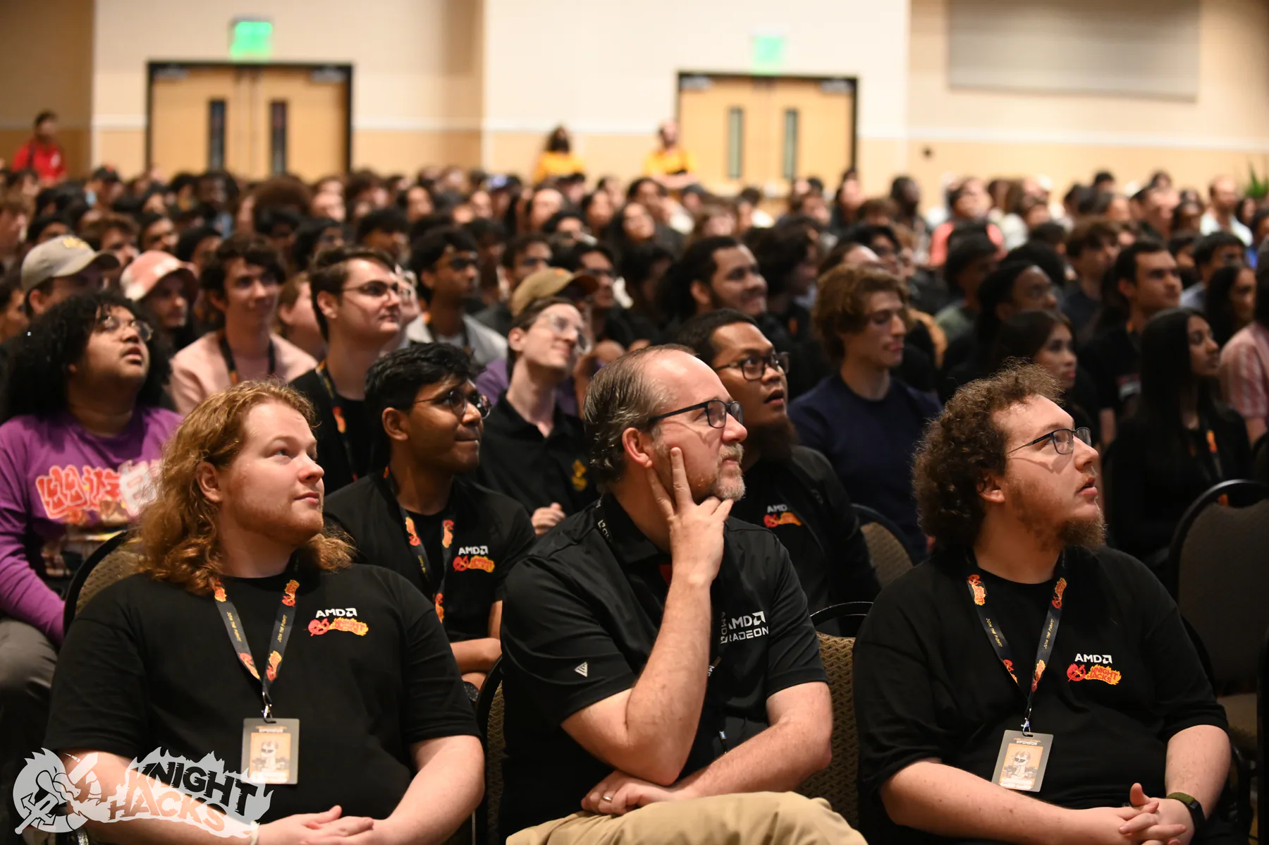 Attendees watching a presentation at Knight Hacks VIII