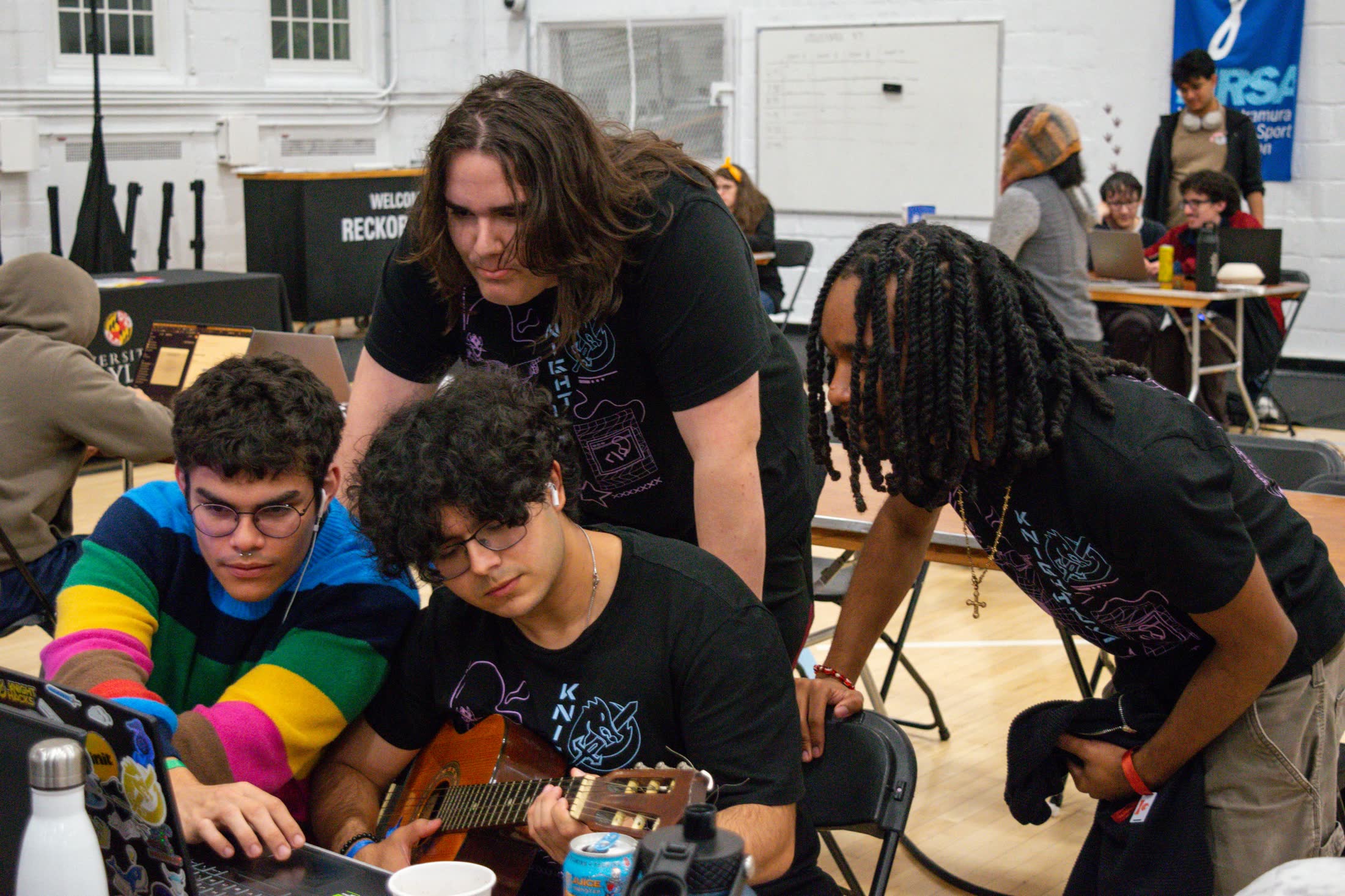 Knight Hacks members collaborating on project work